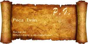 Pecz Iván névjegykártya