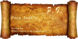 Pecz Iván névjegykártya